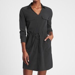 Athleta Zuma Shirt Dress Black, Size Small (Fits like Medium)